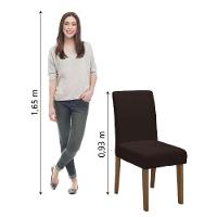 Conjunto Com 2 Cadeiras Estofada Sala De Jantar Trieste Siena Cedro / Marrom Dobuê Cedro - 2