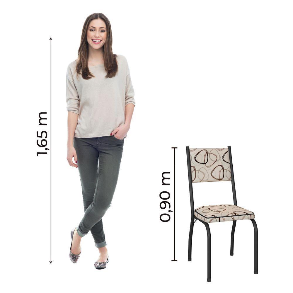 Conjunto Com 2 Cadeiras Tubular Diana Preto Fosco Assento Cedro Artefamol - 2