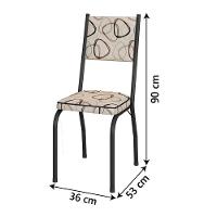 Conjunto Com 2 Cadeiras Tubular Diana Preto Fosco Assento Cedro Artefamol - 4