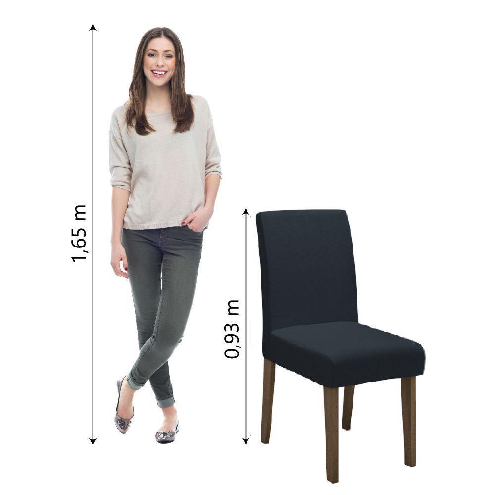Conjunto Com 2 Cadeiras Estofada Sala De Jantar Trieste Siena Cedro / Chumbo Dobuê Cedro - 2