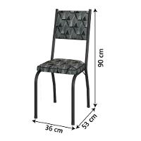 Conjunto Com 2 Cadeiras Tubular Diana Preto Fosco Assento Mosaico Artefamol - 4