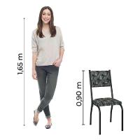 Conjunto Com 4 Cadeiras Tubular Diana Preto Fosco Assento Mosaico Artefamol Preto Fosc - 2