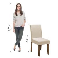 Conjunto Com 2 Cadeiras Estofada Sala De Jantar Trieste Siena Cedro / Areia Dobuê Cedro - 2
