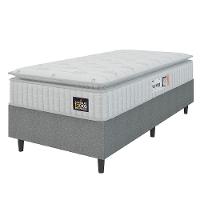 Cama Box Colchão Solteiro Espuma D33 Vangogh 88x67cm Branco/cinza Hellen Branco - 1