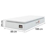 Cama Box Colchão Solteiro Espuma D33 Vangogh 88x67cm Branco/cinza Hellen Branco - 3