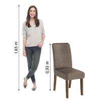 Conjunto Com 2 Cadeiras Estofada Sala De Jantar Grécia Cedro / Mascaco Dobuê Cedro - 2