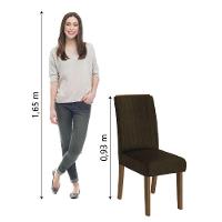 Conjunto Com 2 Cadeiras Estofada Sala De Jantar Grécia Cedro / Marrom Dobuê Cedro - 2