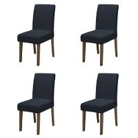 Conjunto Com 4 Cadeiras Estofada Sala De Jantar Trieste Siena Cedro / Chumbo Dobuê Cedro - 1