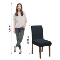 Conjunto Com 4 Cadeiras Estofada Sala De Jantar Trieste Siena Cedro / Chumbo Dobuê Cedro - 2