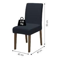 Conjunto Com 4 Cadeiras Estofada Sala De Jantar Trieste Siena Cedro / Chumbo Dobuê Cedro - 4