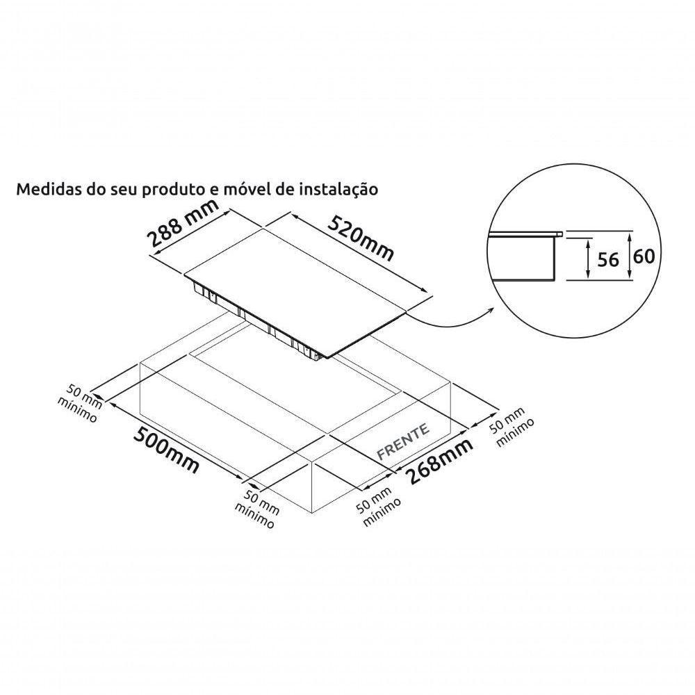 Cooktop De Indução Dako 2 Bocas Preto Com Zona Flexível 220v - 6