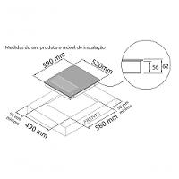 Cooktop De Indução 4 Bocas Preto Com Zona Flexível Dako Diplomata 220V - 2