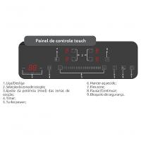 Cooktop De Indução 4 Bocas Preto Com Zona Flexível Dako Diplomata 220V