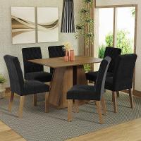 Conjunto Sala De Jantar Mesa Tampo De Madeira 6 Cadeiras Rustic-oxford Fabiana Madesa Rustic-oxford - 1