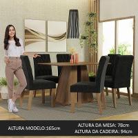 Conjunto Sala De Jantar Mesa Tampo De Madeira 6 Cadeiras Rustic-oxford Fabiana Madesa Rustic-oxford - 5