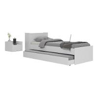 Conjunto Quarto Bicama Com Colchão E Baú/mesa De Cabeceira Suspensa Multimóveis Mp4221 Branco Branco - 1