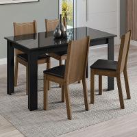Conjunto Mesa de Jantar 4 Cadeiras Preto/rustic Kiara - 1