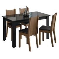 Conjunto Mesa de Jantar 4 Cadeiras Preto/rustic Kiara - 9
