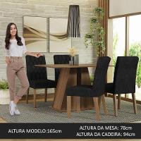 Conjunto Sala Jantar Mesa Madeira 4 Cadeiras Gisele - 7