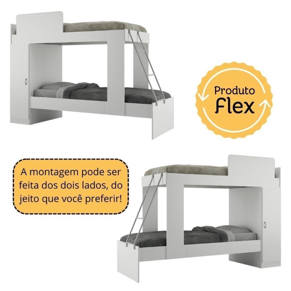 Conjunto Quarto Beliche Com Colchão/escrivaninha Multimóveis Mp4227 Branco/rustic Branco/rustic - 6