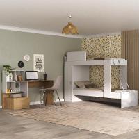 Conjunto Quarto Beliche Com Colchão/escrivaninha Multimóveis Mp4227 Branco/rustic Branco/rustic - 2