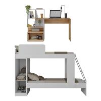 Conjunto Quarto Beliche Com Colchão/escrivaninha Multimóveis Mp4227 Branco/rustic Branco/rustic