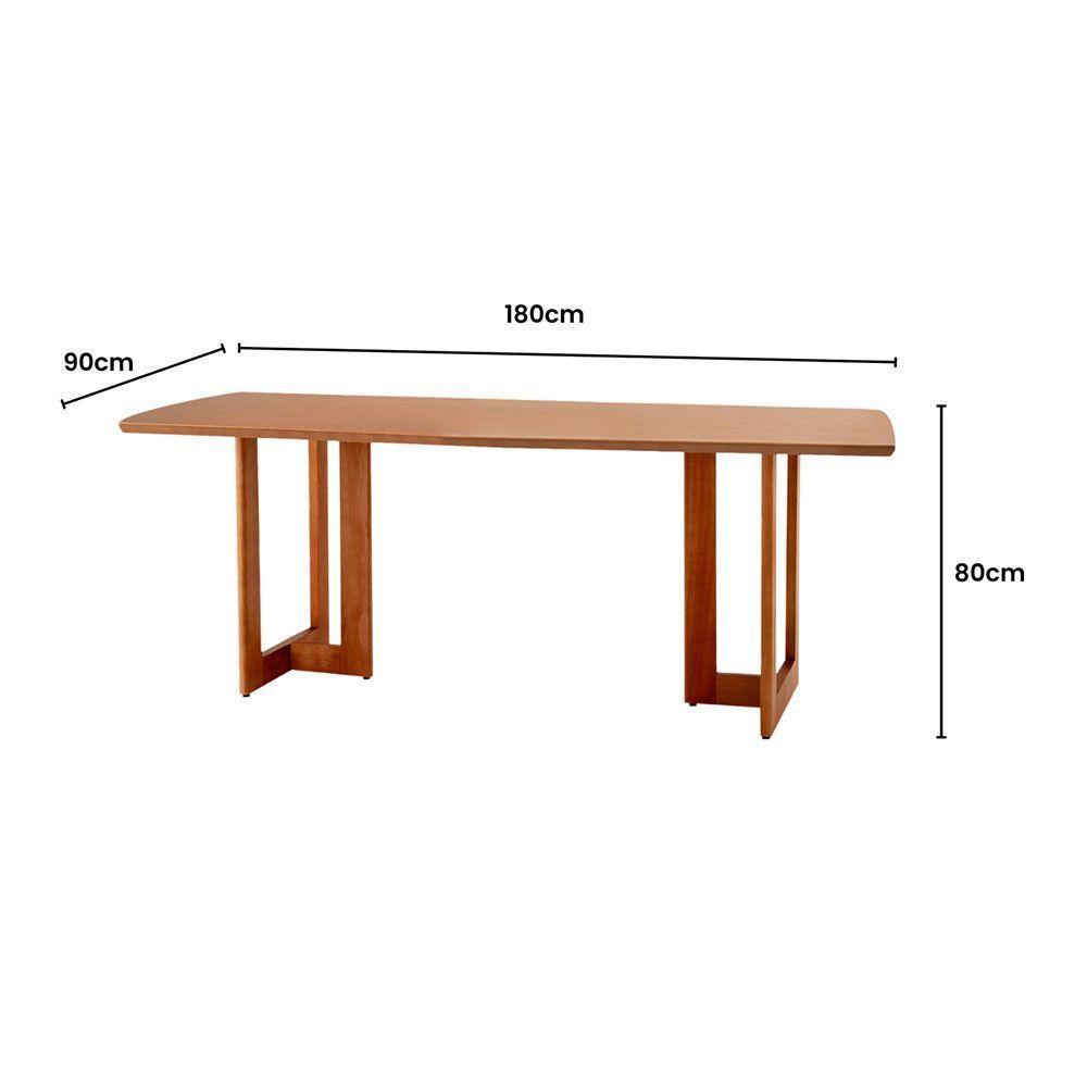 Conjunto Mesa Patros 180cm De Madeira Com 6 Cadeiras Zoe Cinamomo Imbuia/preta - 4