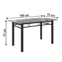 Conjunto De Mesa Itália Com 6 Cadeiras 1,40m Preto / Floral Granito Artefamol Preto Fosc - 5