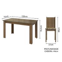 Conjunto Mesa de Jantar 6 Cadeiras Rustic-bege Marrom - 8