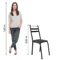 Conjunto Com 4 Cadeiras Tubular Itália Preto Floral Artefamol Preto Fosc - 2