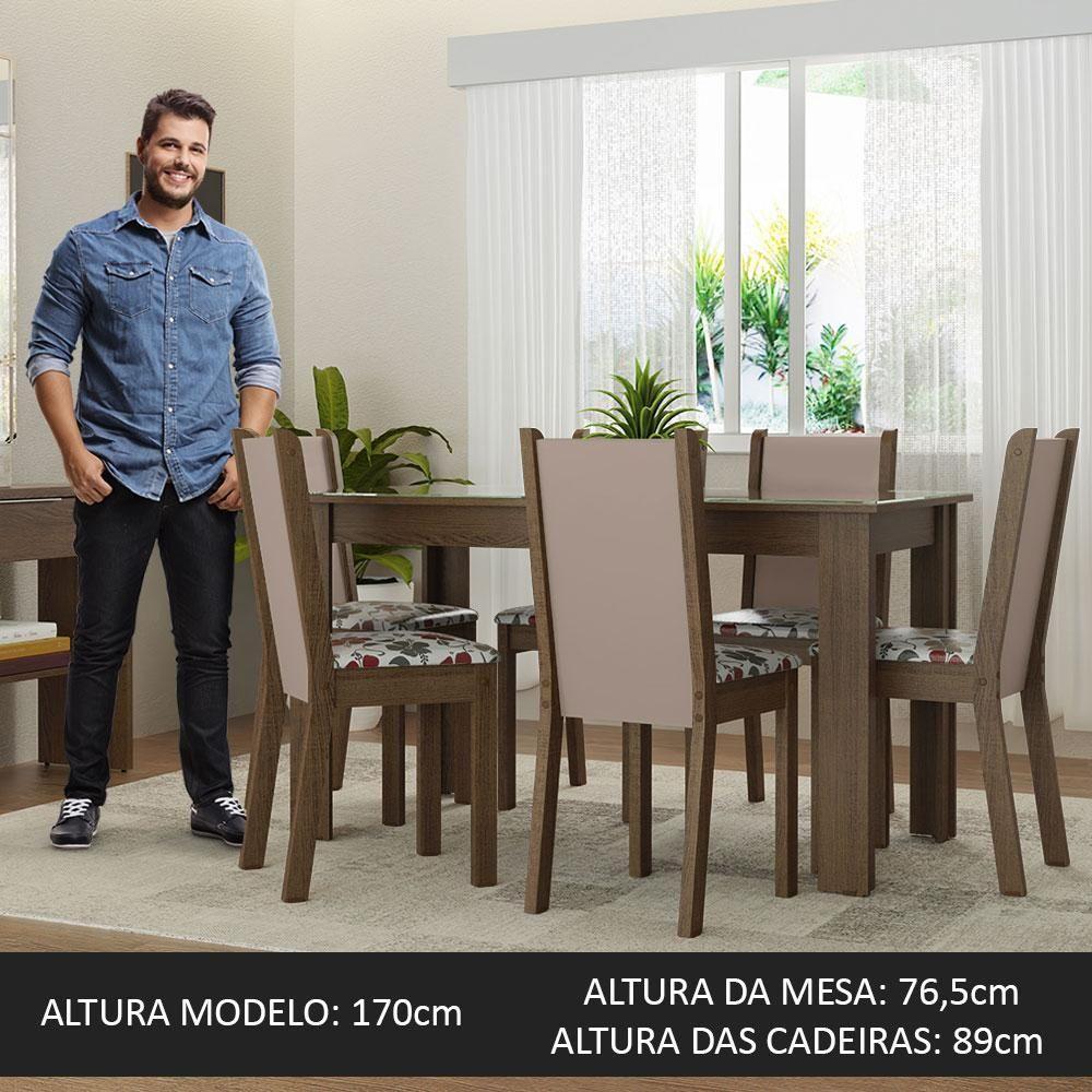 Conjunto Mesa de Jantar 6 Cadeiras Heloísa Rustic/crema - 7