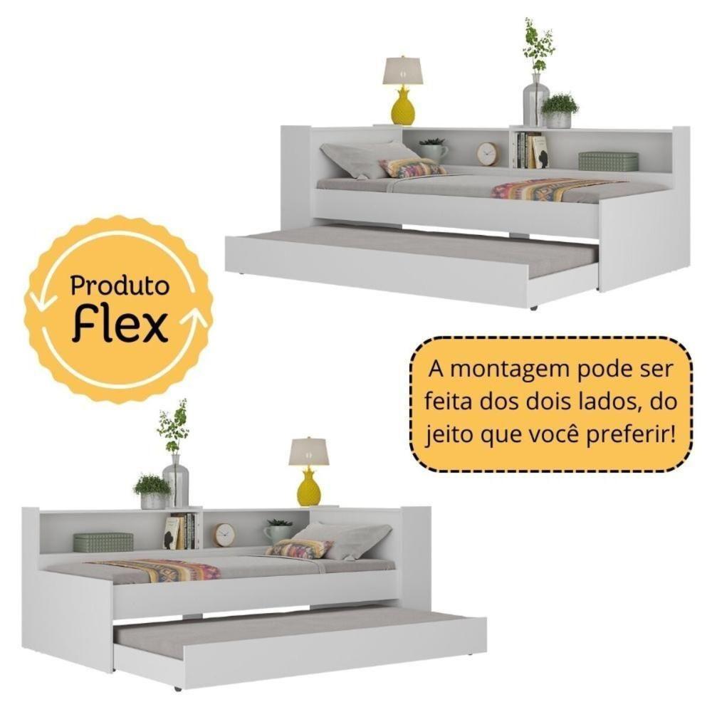 Conjunto Quarto Bicama Com Colchão E Baú/prateleira/escrivaninha Multimóveis Mp4228 Branco/rustic Branco/rustic - 5