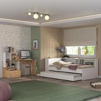 Conjunto Quarto Bicama Com Colchão E Baú/prateleira/escrivaninha Multimóveis Mp4228 Branco/rustic Branco/rustic - 6