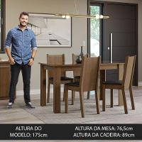 Conjunto Sala De Jantar Mesa Tampo De Vidro 4 Cadeiras Rustic/sintético Preto Kiara Madesa Rustic/preto - 7