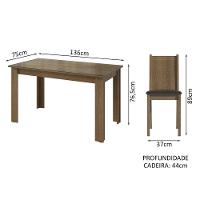 Conjunto Sala De Jantar Mesa Tampo De Vidro 4 Cadeiras Rustic/sintético Preto Kiara Madesa Rustic/preto - 8