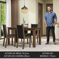Conjunto Sala Jantar Mesa Vidro 4 Cadeiras Rustic - 7