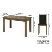 Conjunto Sala Jantar Mesa Vidro 4 Cadeiras Rustic - 8