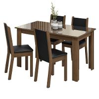 Conjunto Sala Jantar Mesa Vidro 4 Cadeiras Rustic - 9