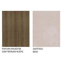 Conjunto Jantar Mesa Vidro 4 Cadeiras Rústico/Sintético Bege - 6