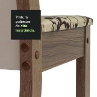 Conjunto Sala De Jantar Mesa Tampo De Vidro 4 Cadeiras Rustic/crema/bege Marrom Suzy Madesa - 2