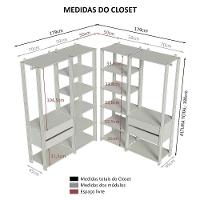 Guarda-roupa Closet Modulado Valencia 4 Gavetas 358cm Rustic/preto Madesa 04 Rustic/preto - 6
