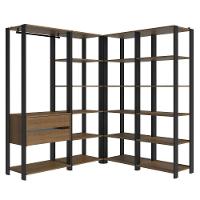 Guarda-roupa Closet Modulado Valencia 2 Gavetas 337cm Rustic/preto Madesa 05 Rustic/preto - 5