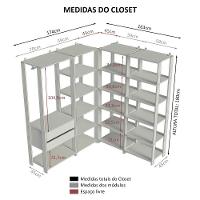 Guarda-roupa Closet Modulado Valencia 2 Gavetas 337cm Rustic/preto Madesa 05 Rustic/preto - 7