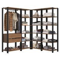 Guarda-roupa Closet Modulado Valencia 2 Gavetas 337cm Rustic/preto Madesa 05 Rustic/preto - 8