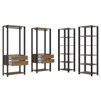 Guarda-roupa Closet Modulado Valencia 4 Gavetas 358cm Rustic/preto Madesa 03 Rustic/preto - 7