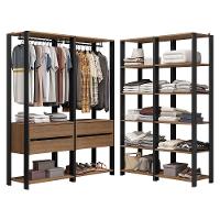 Guarda-roupa Closet Modulado Valencia 4 Gavetas 358cm Rustic/preto Madesa 03 Rustic/preto - 9