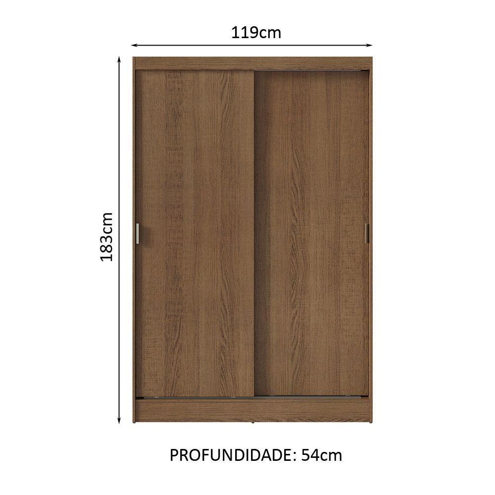 Guarda-roupa 2 Portas De Correr Rustic Max Madesa Rustic - 9