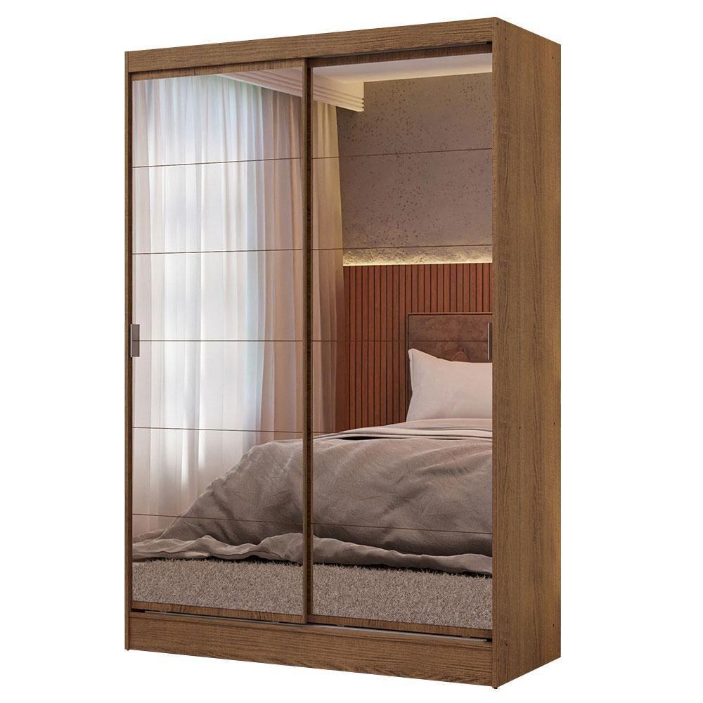 Guarda-roupa 2 Portas De Correr De Espelho Rustic Max Madesa Rustic - 9