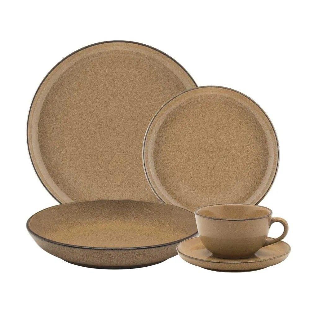 Aparelho De Jantar 30 Peças Flat Ocre Oxford - 1
