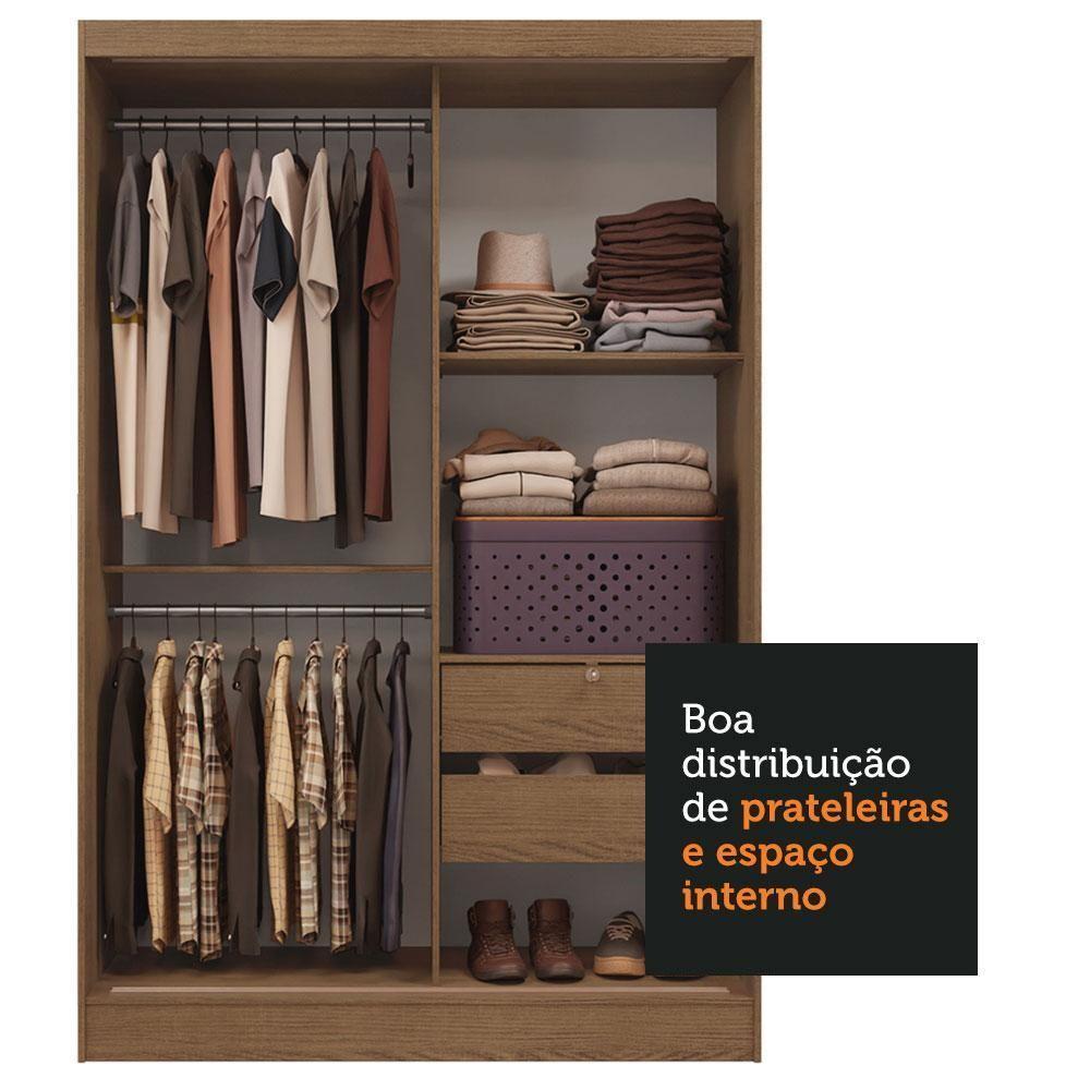 Guarda-roupa 2 Portas De Correr Com Espelho Rustic Max Madesa Rustic - 5